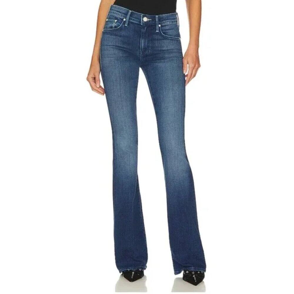 MOTHER The Down Low Weekend Heel Jeans in High Tide — 28